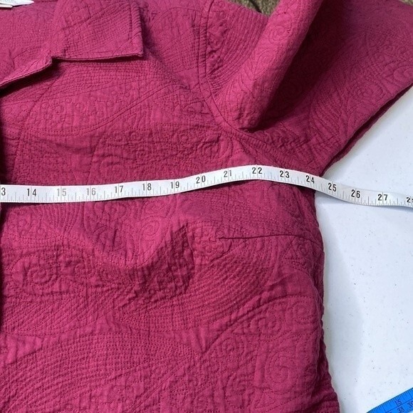 CJ Banks Quilted Button Front Jacket Outerwear Plum Layering Cotton Outdoor Cozy - Picture 9 of 15